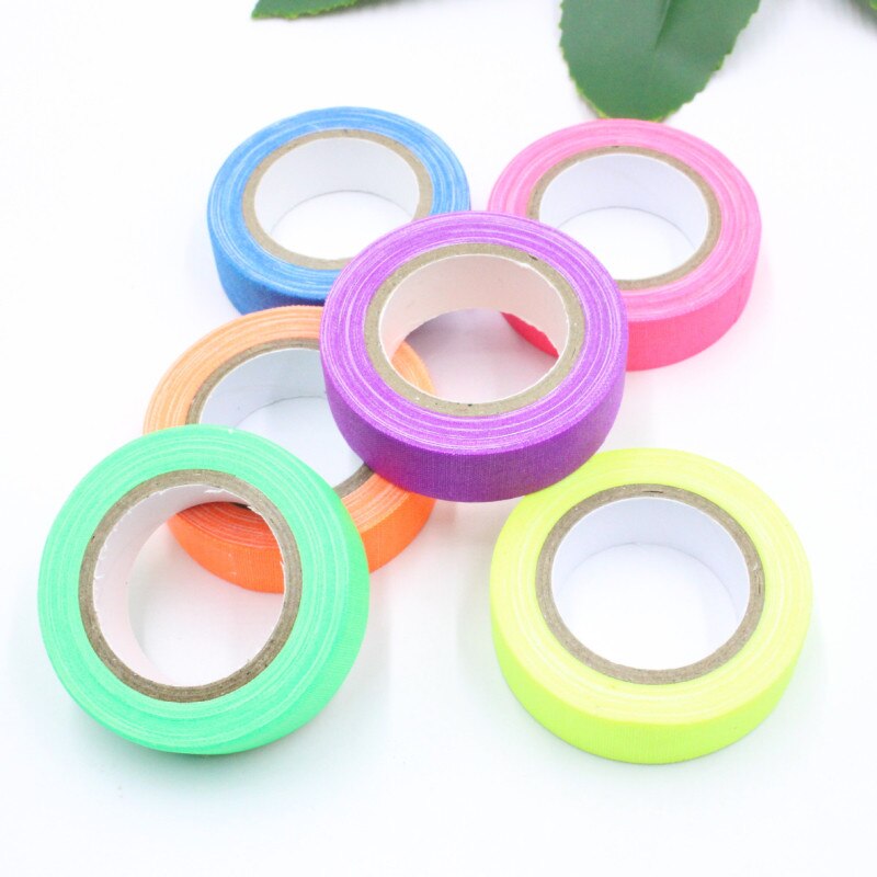 6 Pcs Fluorescerende Uv Katoen Tape Hoogglans Lichtgevende Paars Licht Tape Te Scheuren Glow In The Dark stickers