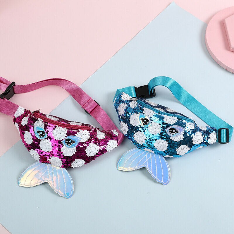 Bolso de cintura para niños, para niñas, tamaño pequeño, multiusos, bandolera con lentejuelas bonitas para niñas