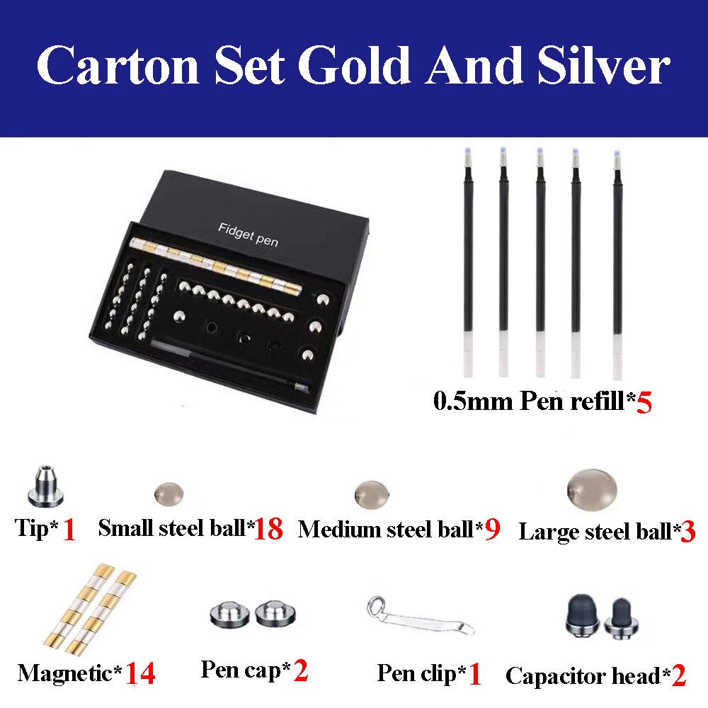 Metal Magnetic Pen Decompression Toy Gel Pen Multifunction Fidget Touch Pen School Office Writing Stationery