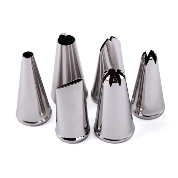 6pcs Cake cookies Decorating Gereedschap Naadloze Gebak Buis Tips Set