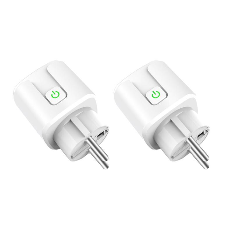 Smart Life WiFi EU Smart Plug 16A 100-240V Adapter Wireless Remote Voice Control Power Monitor Timer Socket For Google Home Alex: 2pcs