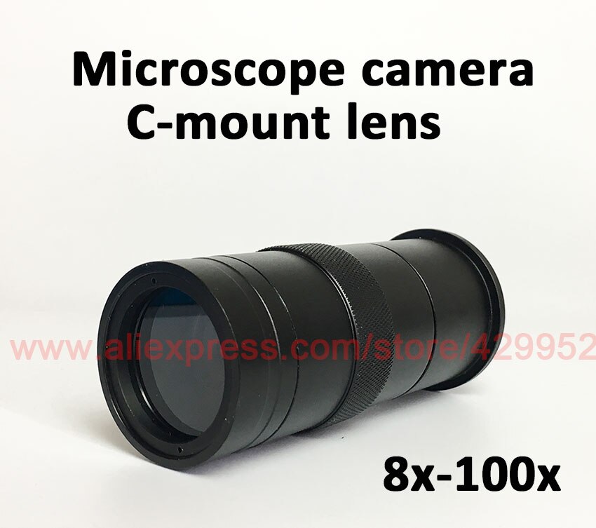 efix 8-100X CCD Industry Digital Microscope Camera C-Mount Glass Lens Magnification Adjustable 25mm Zoom Eyepiece