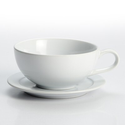 Service à café coloré, , tasses et soucoupes à café, Cappuccino, Latte, basse teneur, 250ml: WHITE