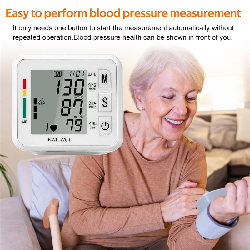 Automatic Upper Arm Blood Pressure Monitor Cuff LCD Display Sphygmomanometer Household Tonometer Electronic Mini Tensiometro