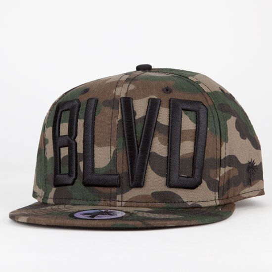 Blvd supply coco tree snapback hætter hip hop cap bone flat hat til mænd justerbar snap back farverig basketball cap: Camouflage