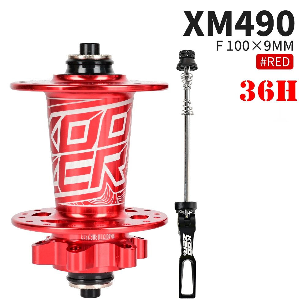 Koozer Bike Hubs 28/32/36 Holes MTB Front Hub Sealed Bearing Hub QR 100x9MM Thru 100x15MM Bicycle Hub For SHIMANO HG 8 -12Speed: 36H 100x9 Red