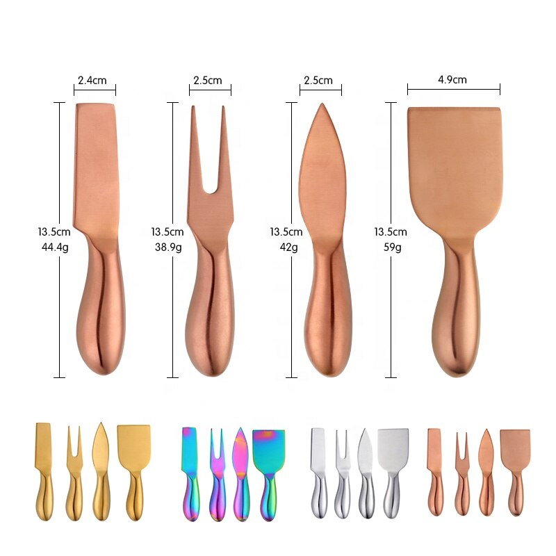 4pcs Cheese Tools Set Stainless Steel Cheese Knife Kitchen Accessories Cake Spatula Butter Cheese Slicer Cutter Shovel Fork Kit