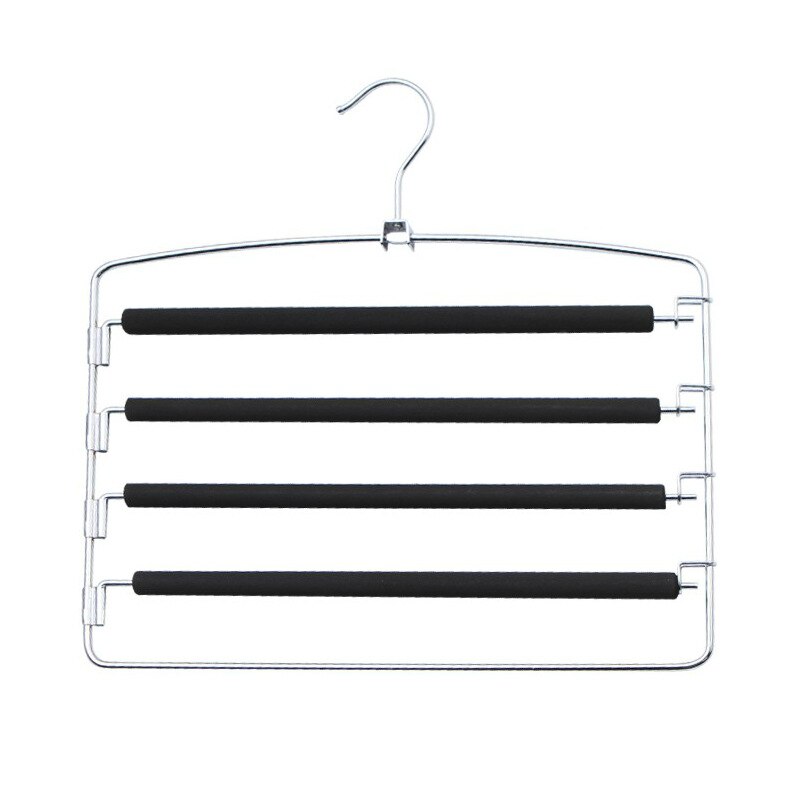 Hanging Pants Artifact Scarf Hanging Multilayer Seamless Pants Hanger Metal Five Layer Sponge Antiskid Pants Rack Drying Rack: Default Title