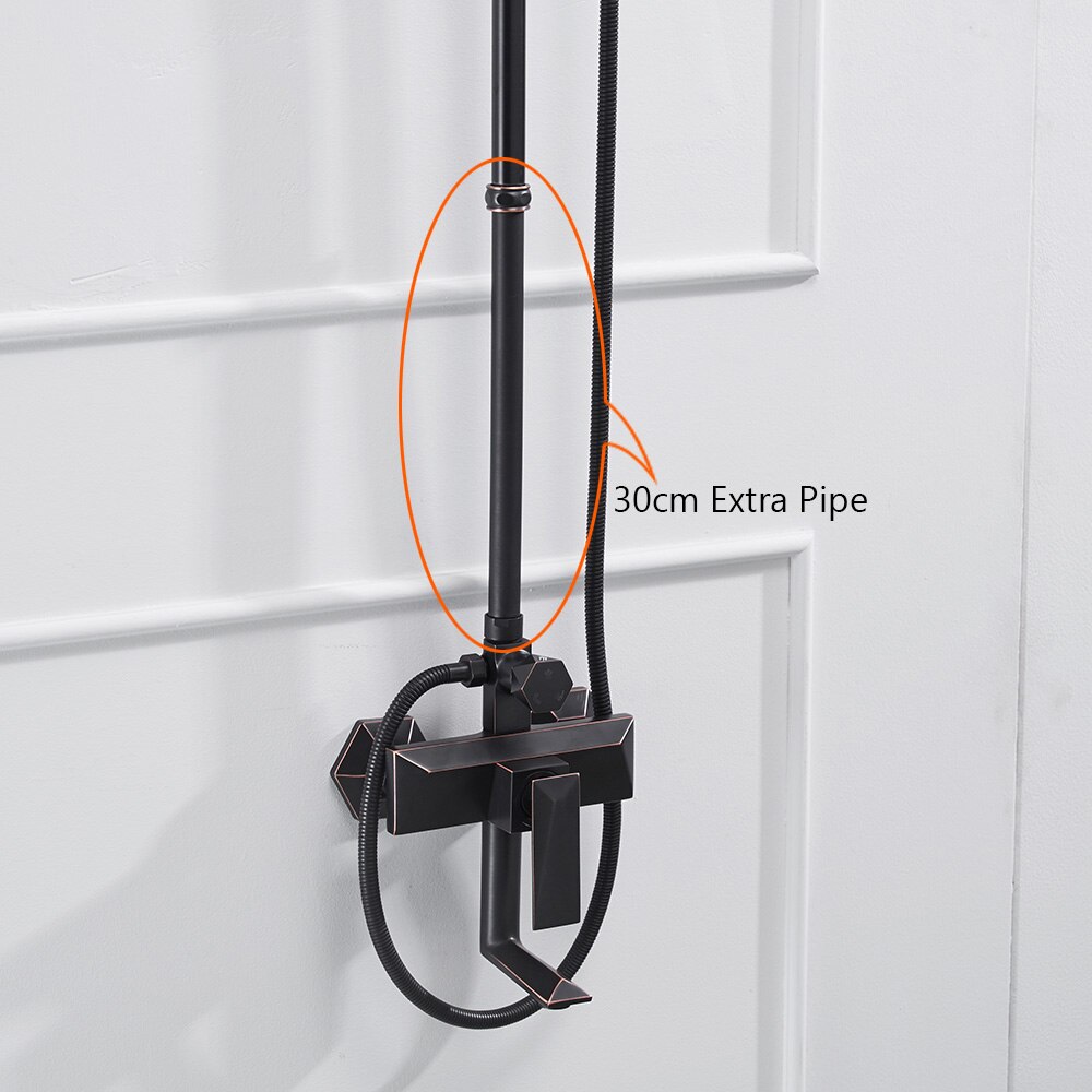 Shower Mounting Brackets 12" 30 CM Solid Brass Chrome Round Bathroom Shower Faucet Pipe Extension Tube Bar Shower Holder Arm