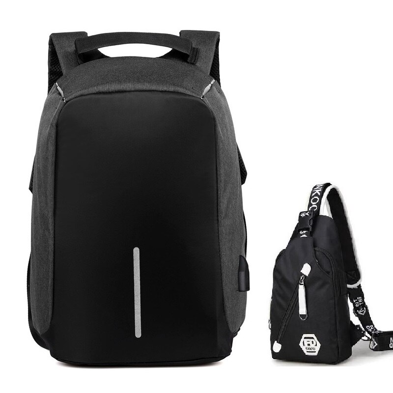 Adolescente zaini laptop Anti-furto smart zaino da viaggio Degli Studenti sacchetti di scuola mochila gris mujer Donne Degli Uomini USB Sacchetto di Ricarica: Set 10