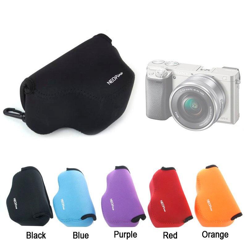 Funda protectora suave de neopreno para cámara Sony A6000 A6100 A6300 A6400 16-50mm