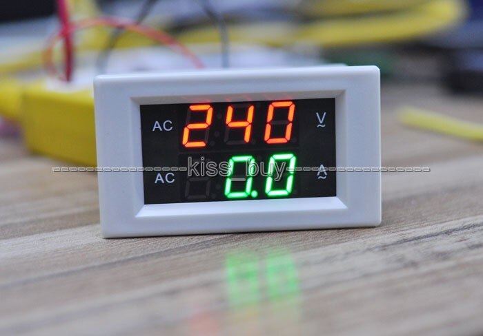 Ac 60-300v 0-50a led voltmeter amperemeter ac digital dual display volt amp tester meter 110v 220v