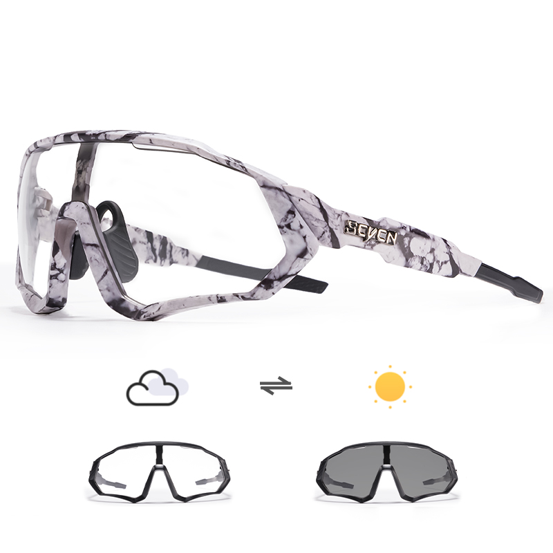 Scvcn gafas fotocromáticas para ciclismo, gafas de sol geniales para bicicleta, gafas deportivas para bicicleta, gafas para ciclismo de montaña UV400 MTB Road, conducción para hombres: Rosa
