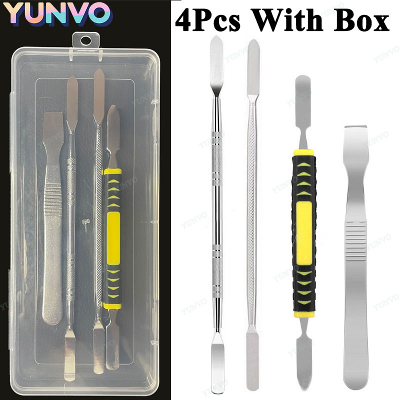 Reparationsverktyg för mobiltelefoner demontering reparation surfplatta bräckjärn multifunktionellt manuellt demonteringsverktyg bimetallhuvud med låda: Röd