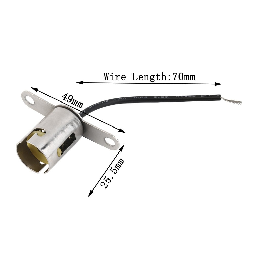 BA15s 1156 Bayonet Led Light Bulb Socket Auto Lamp Holder Base For Car Truck Tail Light Single Contact Snap-In Socket Assembly