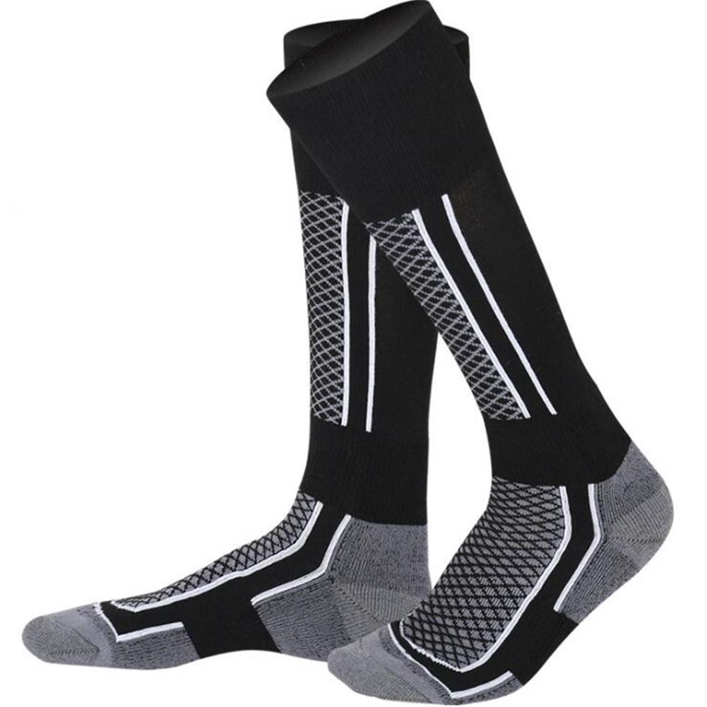 Hobbylane mulheres/homem inverno esqui neve esportes meias térmica longo esqui neve caminhadas esportes toalha meias tamanho livre: Male black gray