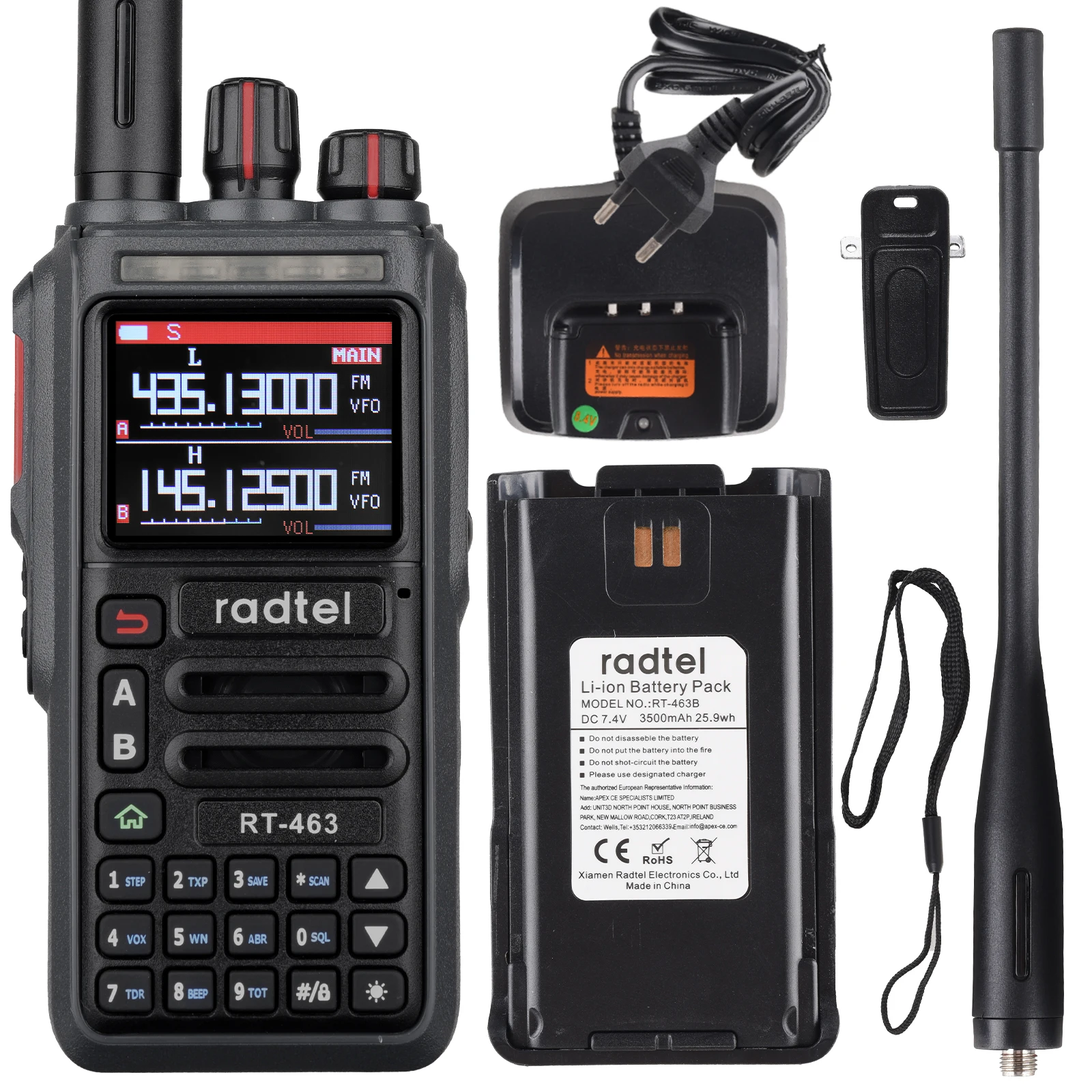 Radtel RT-463 8w Vollband-Amateurfunk 199CH Amateur Walkie Talkie AM Air Aviation Band Satcom NOAA Wetterkanal