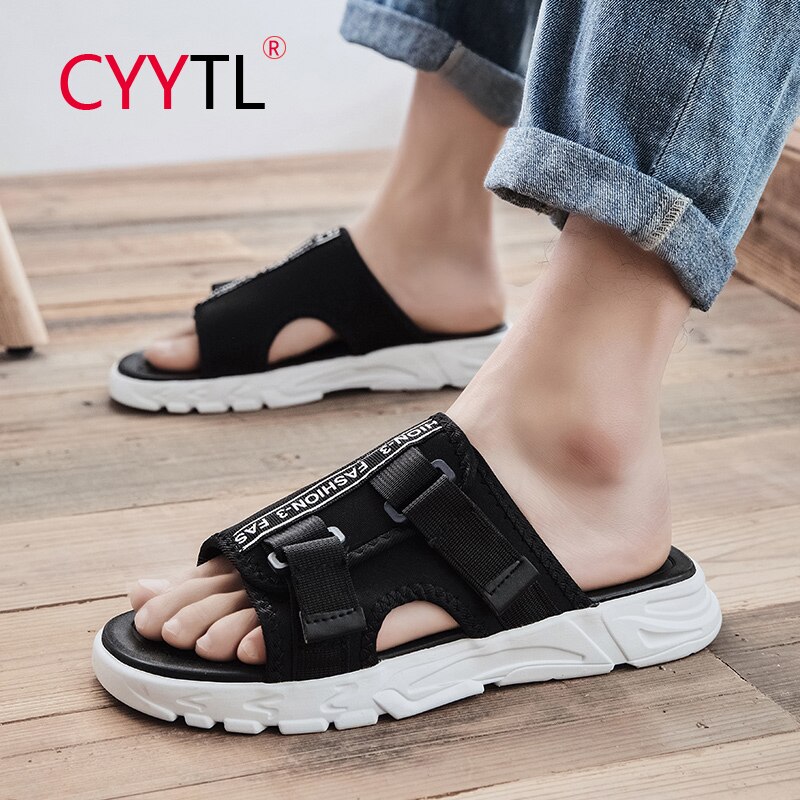Cyytl tendência sola grossa casa chinelos plataforma sapatos lisos antiderrapantes sala de estar interior homem slides sólida mulher chinelos chanclas