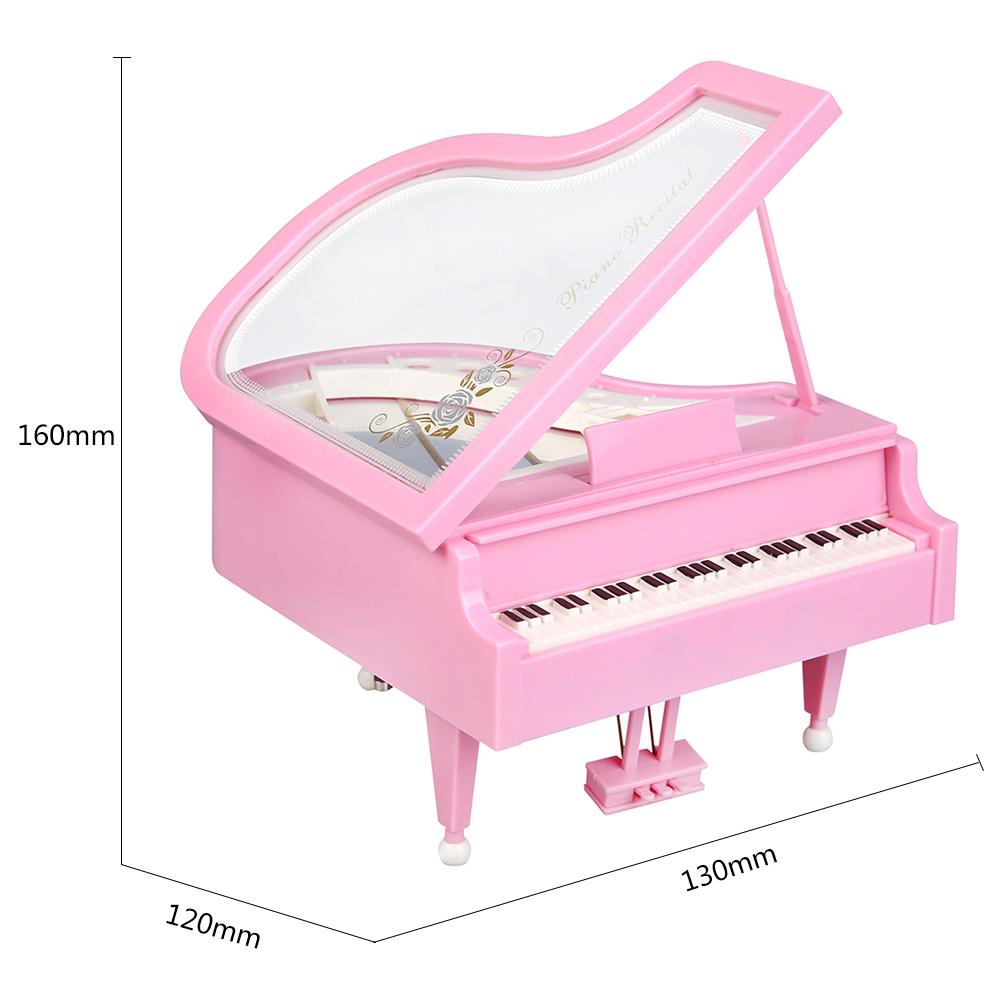 Classic Rotating Dancer Hand Crank Musical Boxes Romantic Classic Piano Model Dancing Ballerina Music Box Birthday Wedding: Pink 13x12x16cm