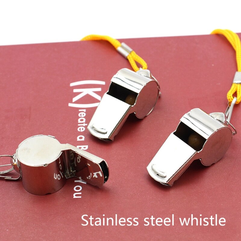 Edelstahlpfeife mit verstellbarem trageband für outdoor-sportarten, lauter, klarer pfiff, rostfrei, für schiedsrichter und andere einsatzkräfte.