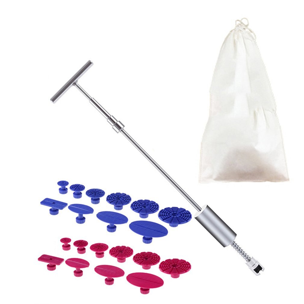 Universele Auto Reparatie Kit Removal Verveloos Deuk Repareren Tool Rechttrekken Deuken Cross Puller Set + 20 Stuks Lijm Pads