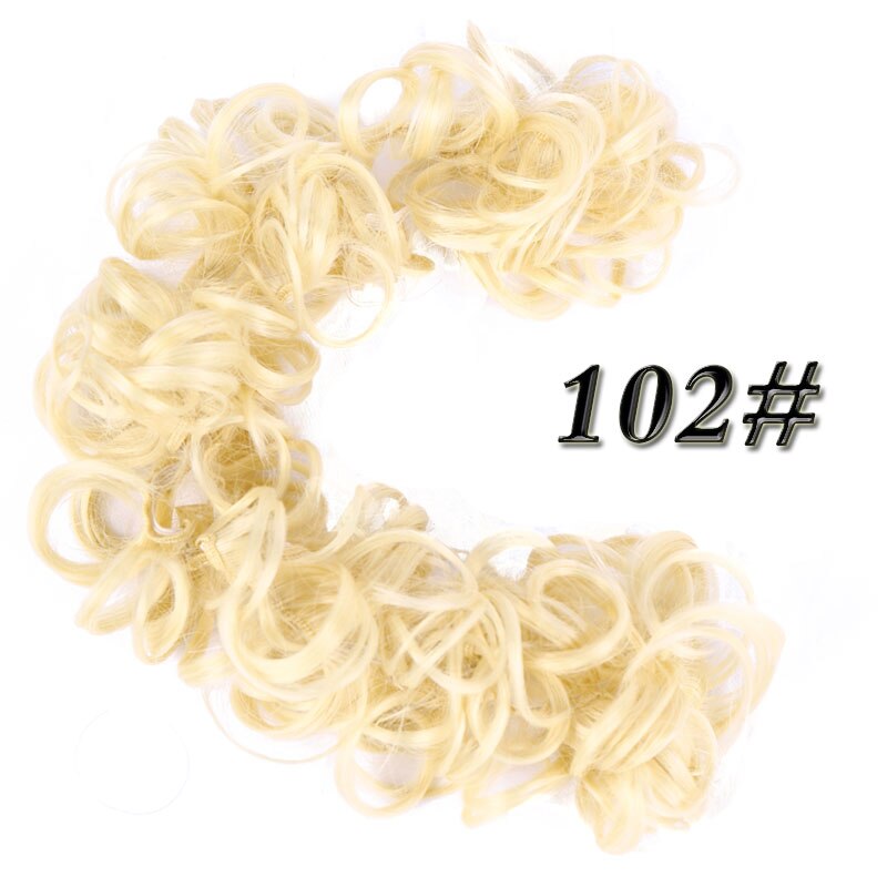 AILIADE moño de extensiones de pelo sintético moño rizado Twining Donut moño para el cabello pieza de cabello o Scrunchie cabello recogido pelo: 4/27HL