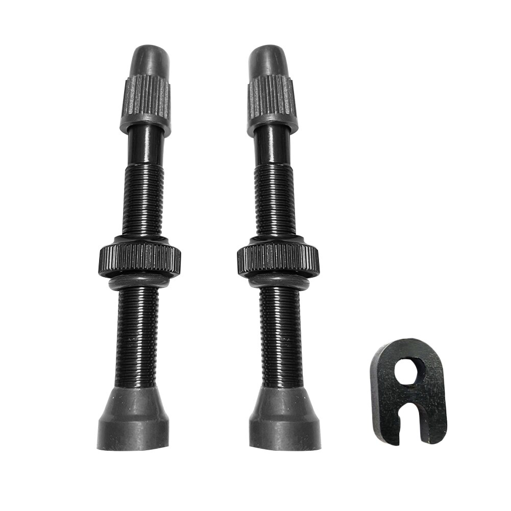 1 Pair Aluminum Bicycle Tire Valve with Tool Outdoor Anti-resistance Repairing Elements MTB Mountain Road Bike Tubeless Tires: Black B