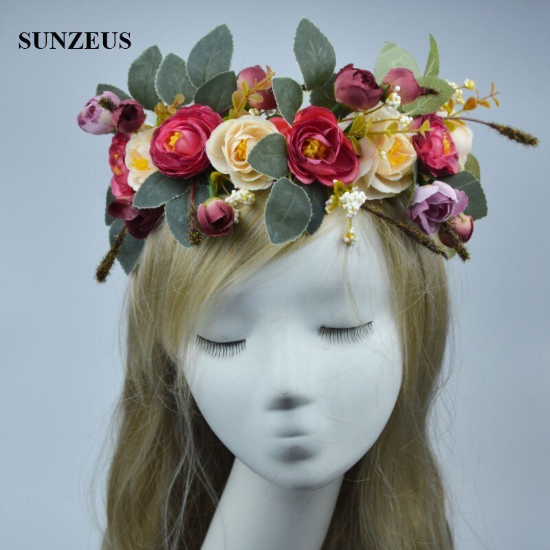 Flower Head Garland Wreath Hairwear Bridal Accessories Wedding Party Flowers Hairbands SQ227