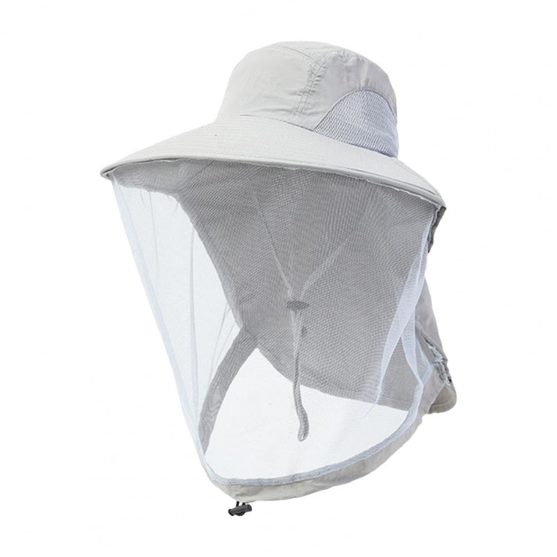 Casquette de prévention des moustiques, chapeau de protection contre les insectes, filet de tête de moustique, maille complète, cordon de serrage, sangle coupe-vent, casquette pour apiculture: Lavande