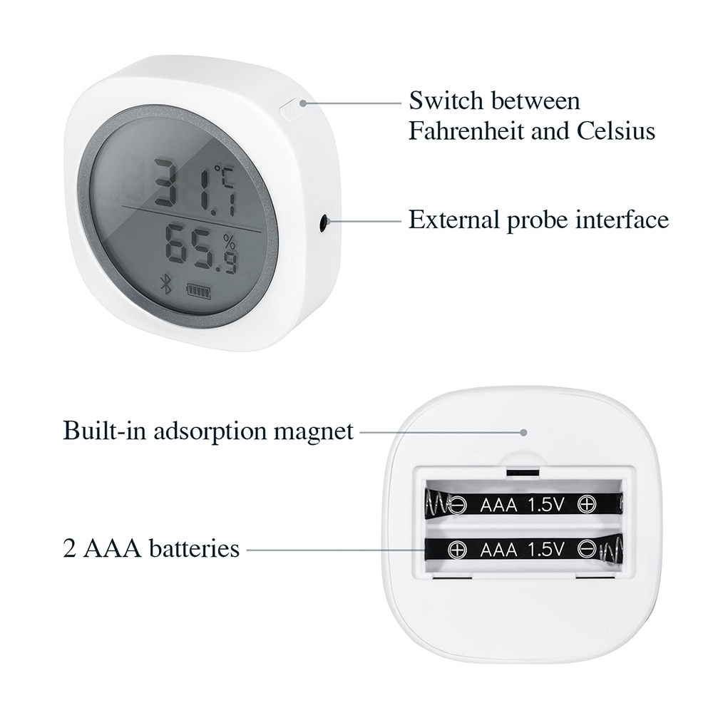 Inkbird IBS-TH1 Plus thermomètre et hygromètre Bluetooth sans fil avec sonde d'aquarium utilisation Multiple pour piscine d'eau salée d'aquarium