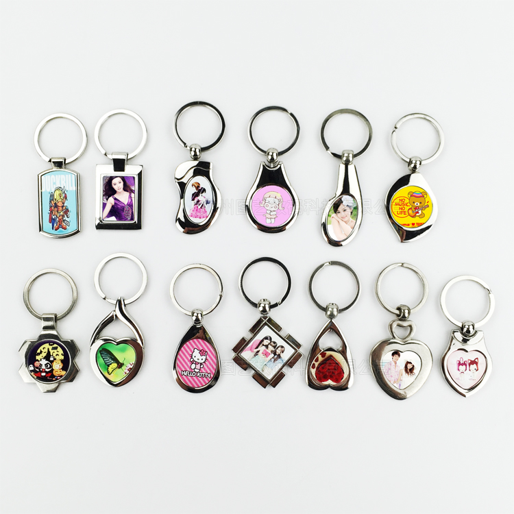 20pcs/lots Blank Metal Key Rings Key Chian DIY Printing Sublimation Ink Transfer paper Print