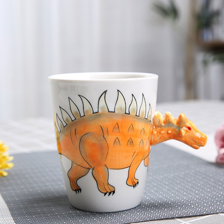 350ml dinosaurer keramisk kopp håndmalt dyr kaffekrus 3d tegneserie tyrannosaurus kopp barn melkekopp: Ankylosaurus