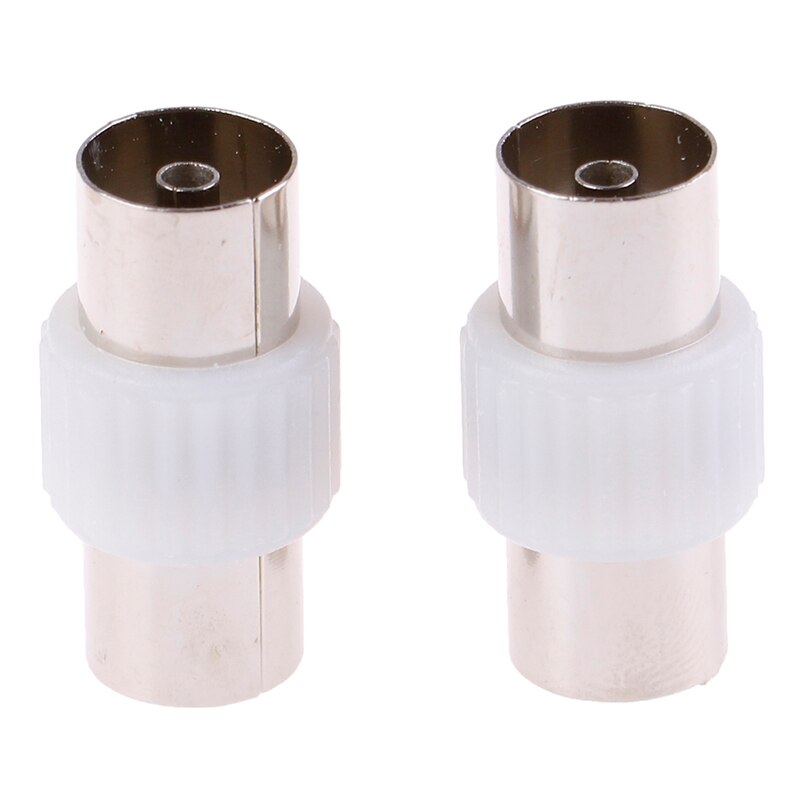 2pcs Female to Female Antennas TV Plug Jack RF Coaxial Adapter