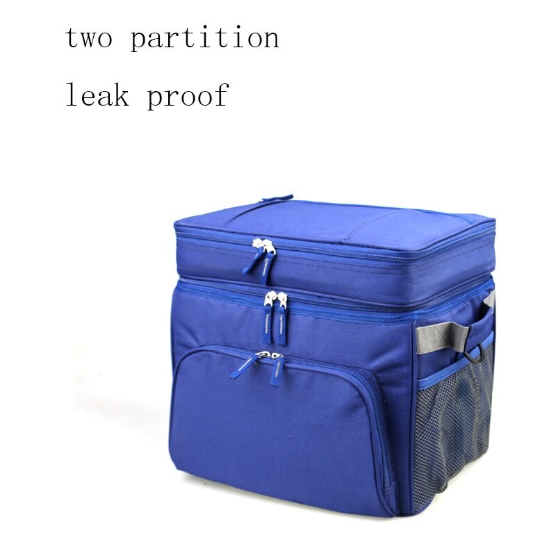 30L dicht zwei Partition verdicken kühltasche eis packung lebensmittel getränke wein fahrzeug isolierte schulter cool Tasche Mittagessen picknick Kasten