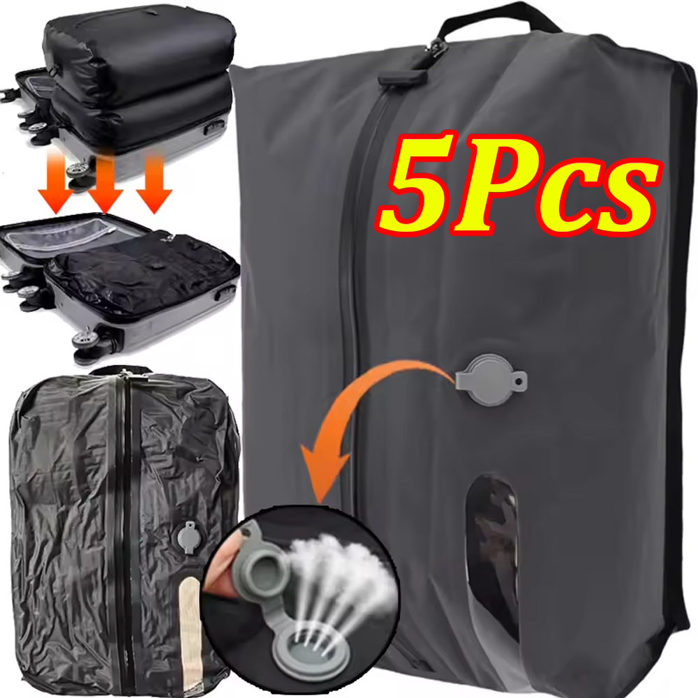 Bolsas de compresión al vacío para viaje, bolsa sellada al vacío, bolsa de almacenamiento de equipaje de viaje para ropa, mochilas y bolsas de embarque, 1-5 uds.