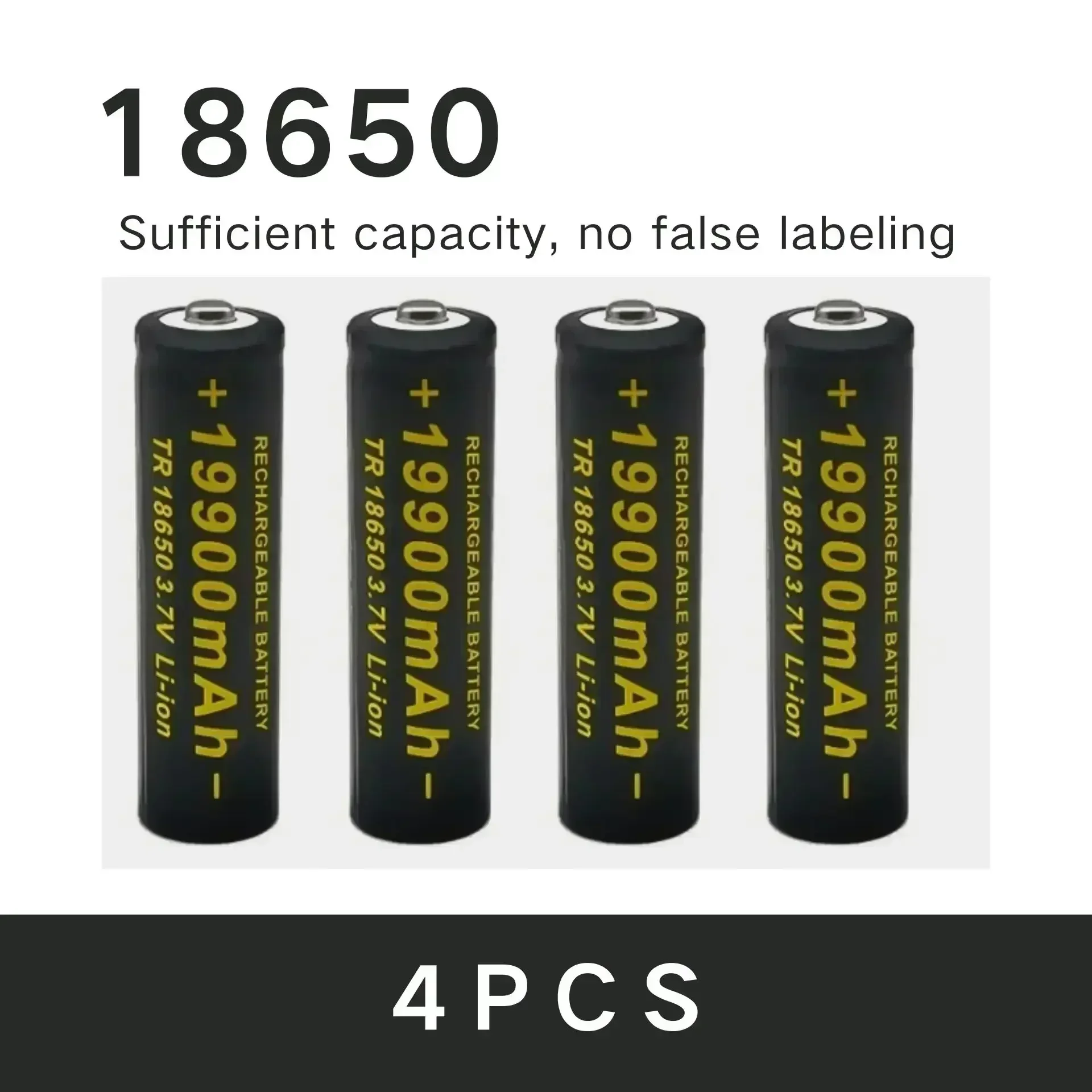 100% brand 18650 battery 3.7V 19900mAh, rechargeable and suitable for tools such as flashlights