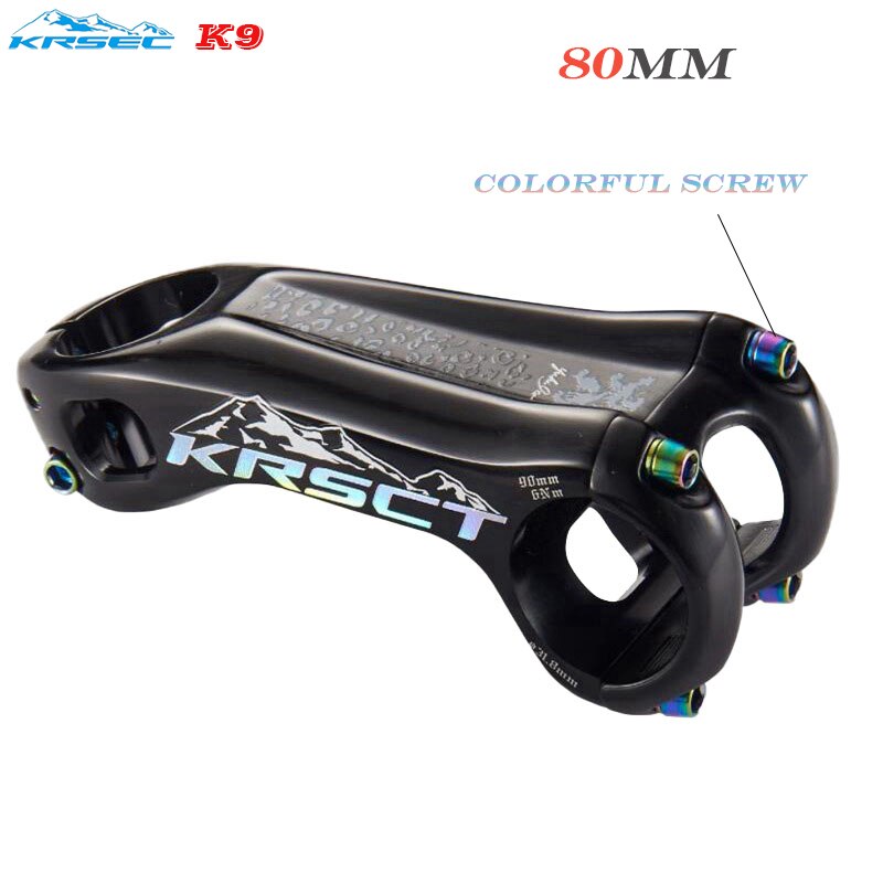 KRSCT Bicycle Stem CNC Handlebar Stem Road Mountain Bike MTB Stem -20Degree 28.6*31.8mm 80/90/100mm Bicycle Handlebar Parts: Black 80mm