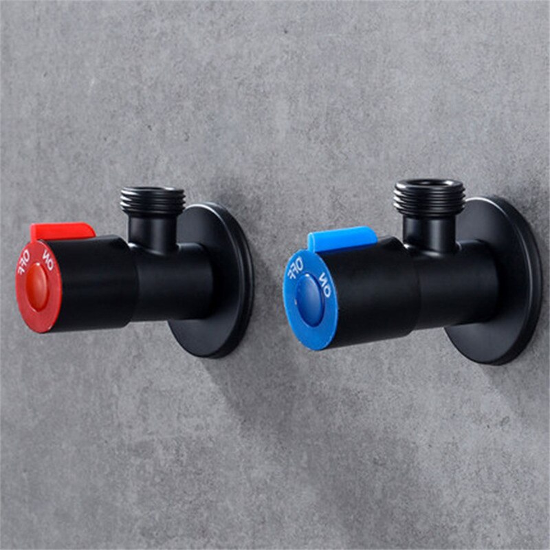 Flling valves Bathroom Angle Valve Solid Brass /Cold Bath Hardware Accessories Black Baking G1/2 Toilet Water Stop Valve