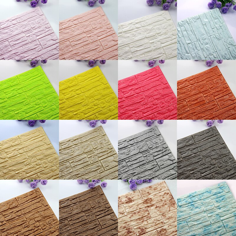 3D Stone Wall Stickers Living Room Decor DIY Self-Adhesive Panels Foam Waterproof Covering Wallpaper For Home TV Background Kids