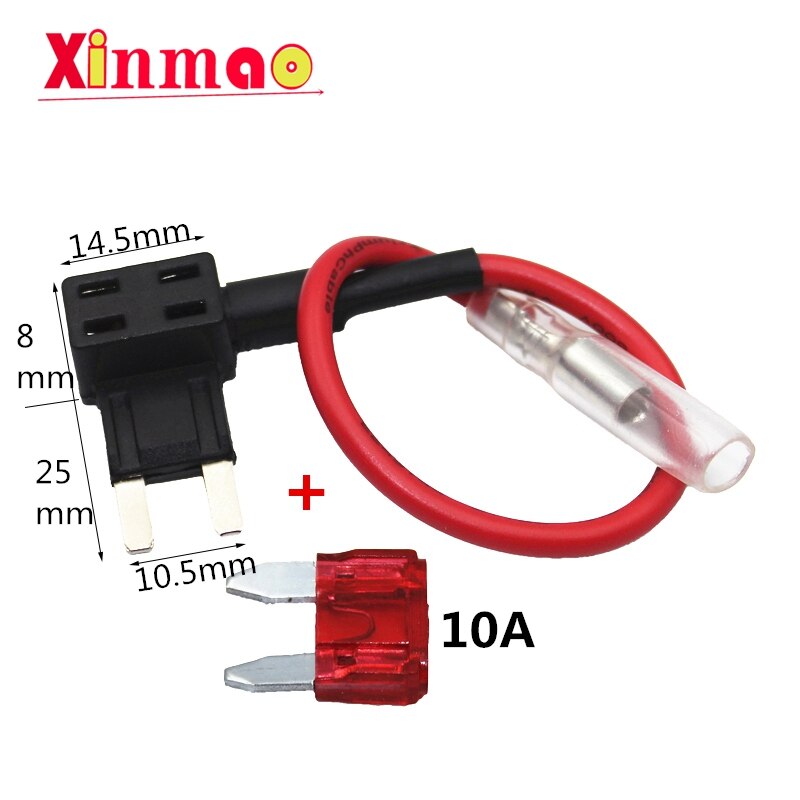12V Mini Kleine Medium Size Auto Zekeringhouder Add-A-Circuit Tap Adapter Met 10A Micro Mini standaard Atm Blade Zekering: R Small 10A