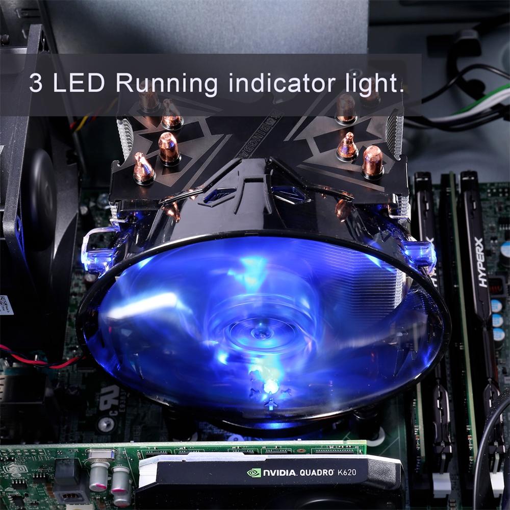 Rode en blauwe cpu-koeler, dubbele heatpipe van koper, cpu-radiator van messing, cpu-torenventilator voor amd voor intel 775/1155/1156/1151/1150/13