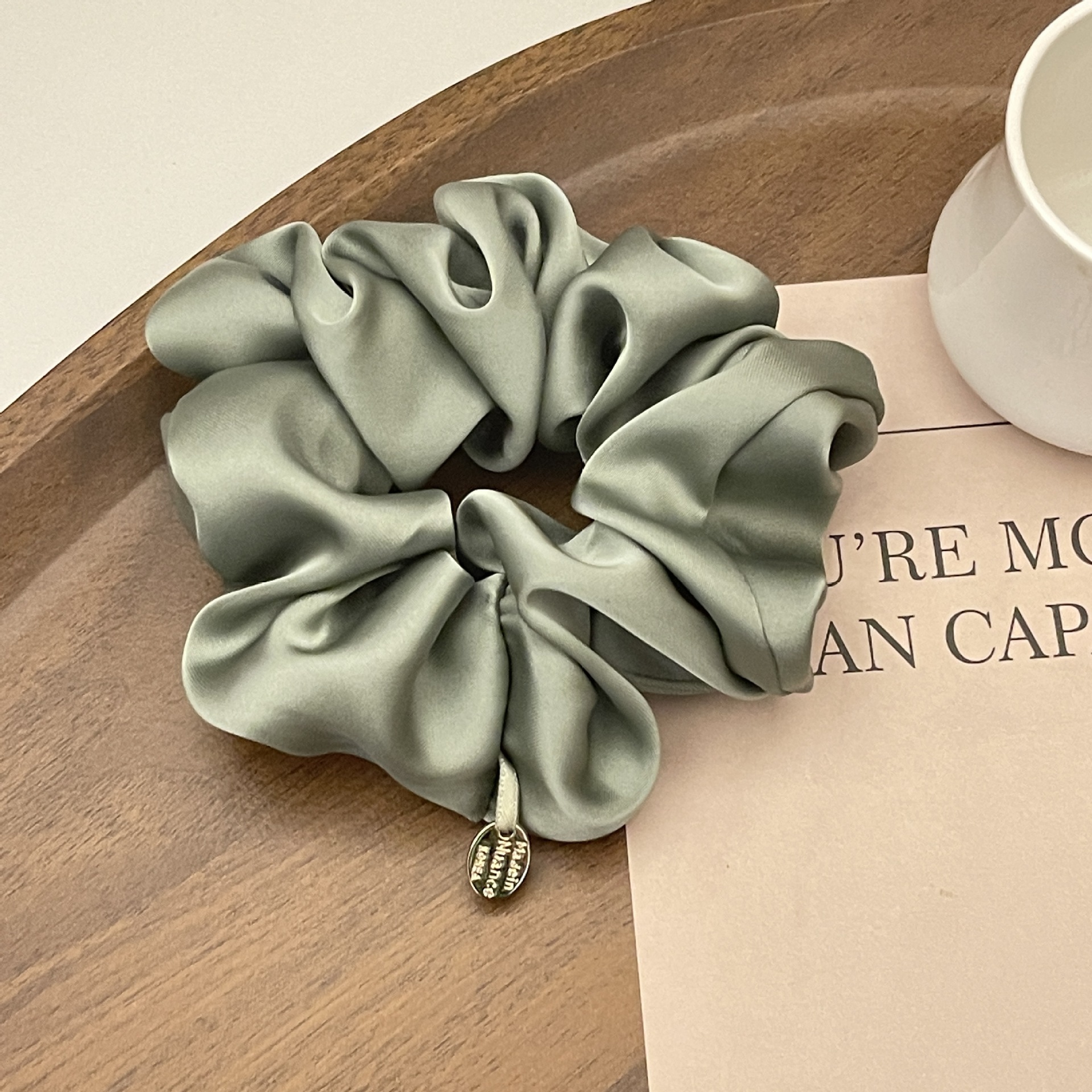 Gomas para el cabello de seda satinada, lazos para el cabello negros para niñas y mujeres, accesorios para el cabello de Color sólido: Rosa