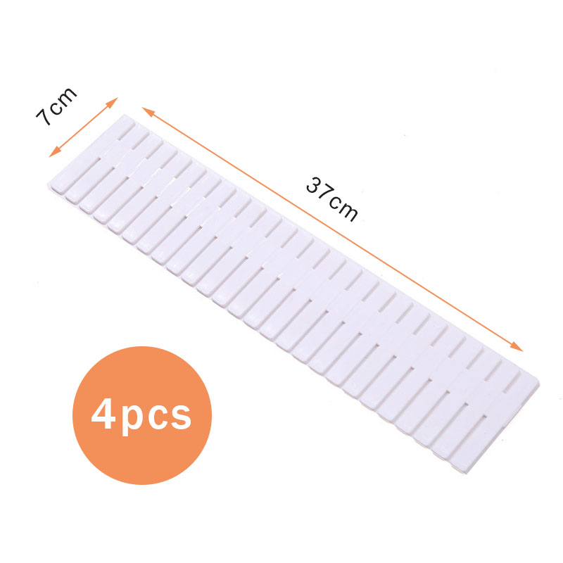 Drawer Organizer Divider DIY Adjustable Household Storage Cabinet Combination Partition Underwear Socks Sundries Storage Grids: A-white 4pcs