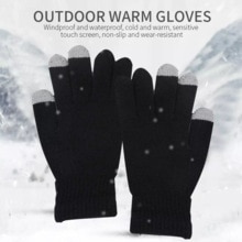 Gebreide verwarmde handschoenen op batterijen, duurzame outdoor winterhandschoenen, sportzwarte ademende motocross verwarmde handschoenen