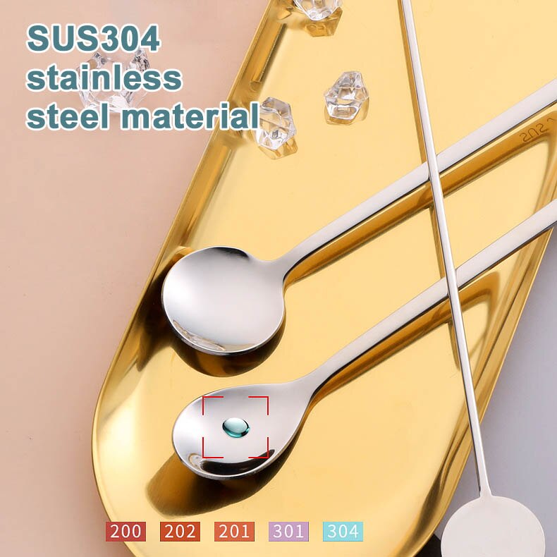 Long Handle Ice Cream Shovel Stirring Spoon Stainless Steel Korean Style Multi Purpose Bar Tools Silver Kitchen Accessories