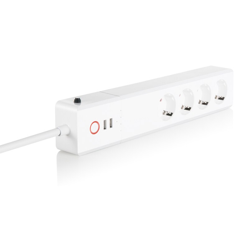 Wifi smart strømskinne 4 eu stikkontakter med 4 usb-bærer elektrisk stikkontakt 1.5m utvidelse app stemmekontroll med alexa google hjem