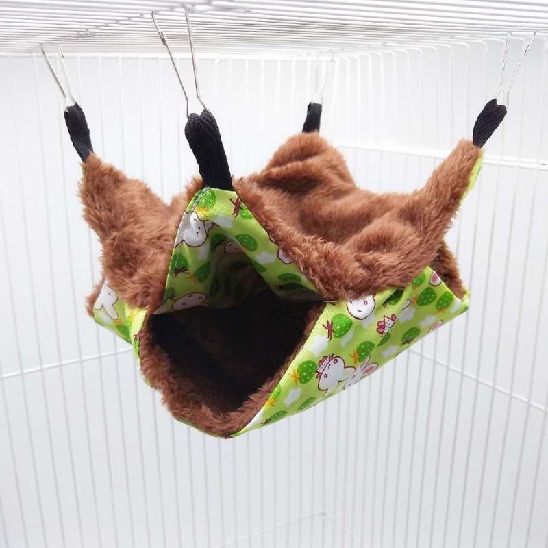 Hamaca de doble capa para mascotas, forro polar de felpa suave de invierno cálido nido colgante, cama para dormir, mascotas pequeñas, hámster, ardilla, Chinchilla, cerdo