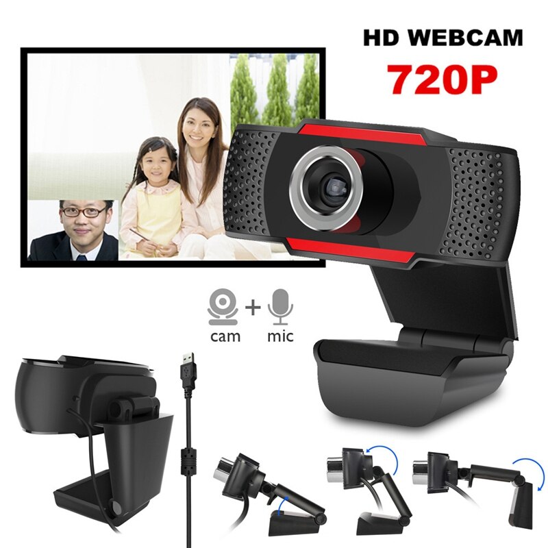 720P Webcam HD PC Camera with Microphone MIC for Skype for Android TV Rotatable Computer Camera Web Cam