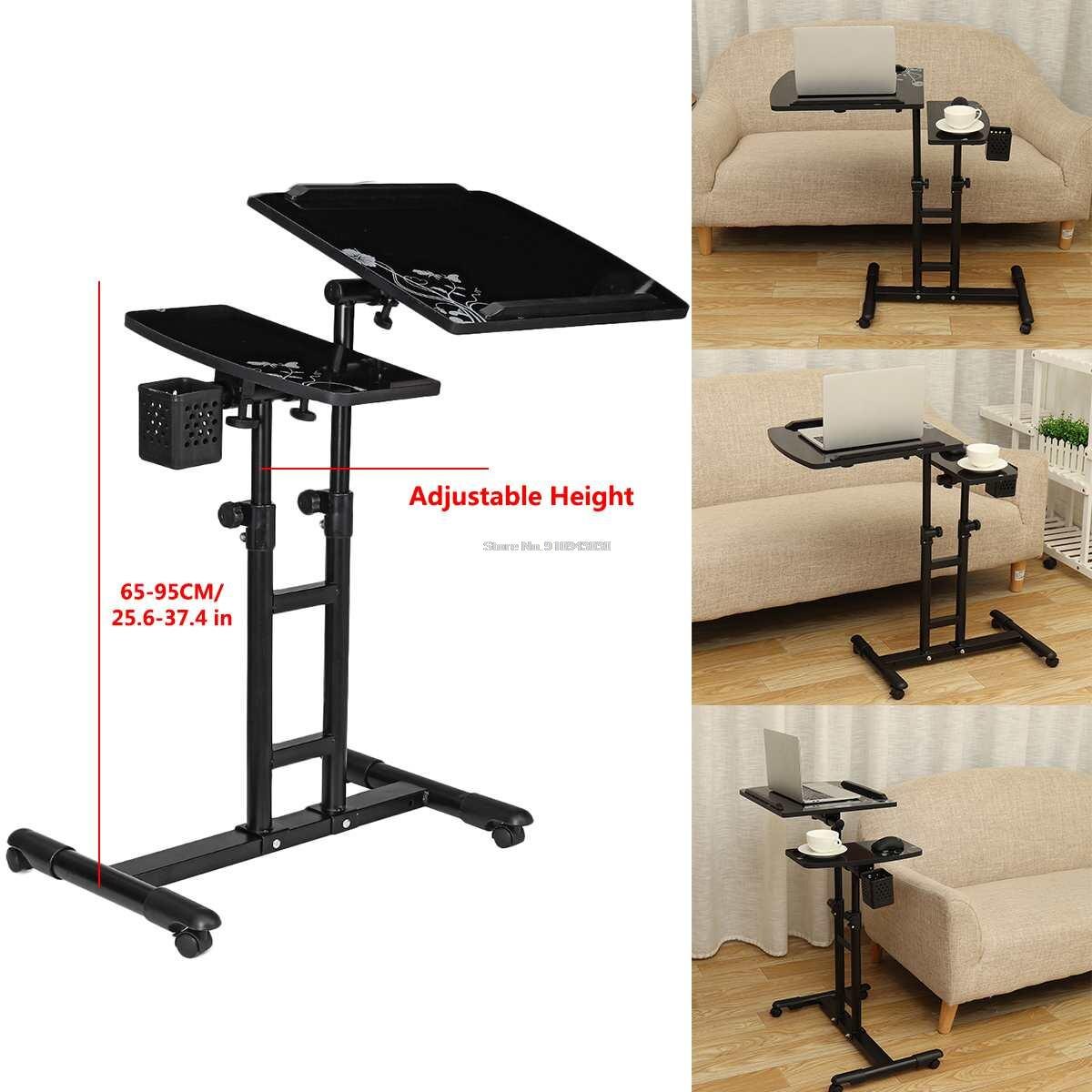 Klappbarer computertisch 48 x 40cm , verstellbarer tragbarer laptoptisch, drehbarer laptop-betttisch, höhenverstellbarer stehtisch fürs schlafzimmer