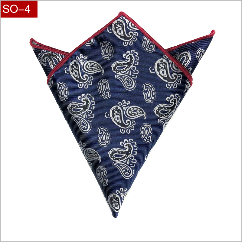 Heren zakdoek luxe jacquard stropdas voor heren paisley pochet handdoek zakdoeken 26.5cm volledige jurk accessoires: Zy-so -4